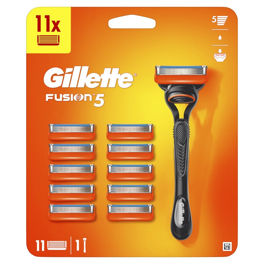 Komplekts Gillette Fusion5: skuveklis + skūšanās galvas, 11 gab. cena un informācija | Skūšanās piederumi, kosmētika | 220.lv