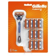 Komplekts Gillette Fusion5: skuveklis + skūšanās galvas, 11 gab. cena un informācija | Gillette Smaržas, kosmētika | 220.lv