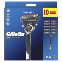 Набор Gillette Proglide: бритва, 1 шт. + бритвенные головки, 10 шт. цена и информация | Косметика и средства для бритья | 220.lv