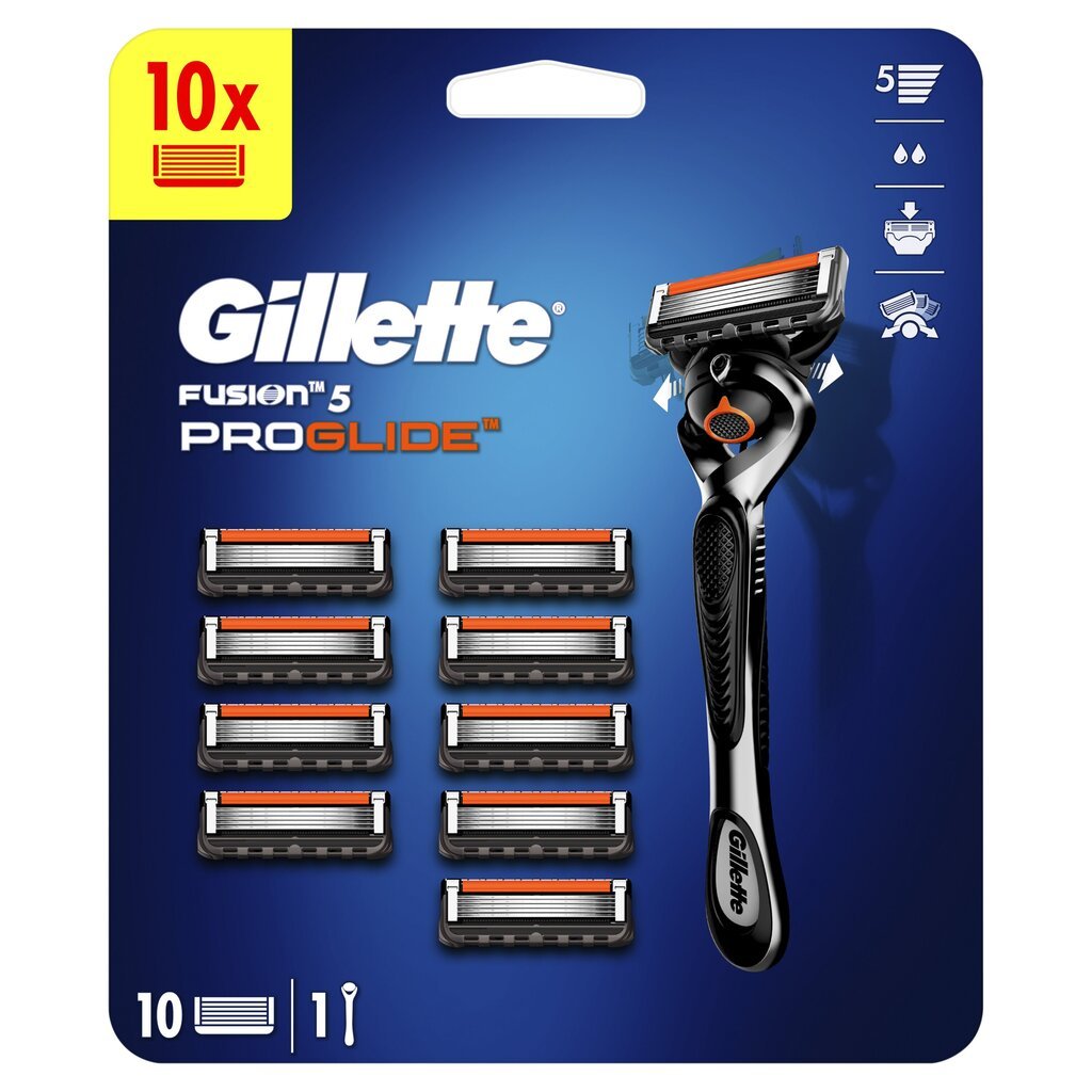 Komplekts Gillette Fusion 5 Proglide: skuveklis, 1 gab. + skūšanas galviņa, 10 gab. cena un informācija | Skūšanās piederumi, kosmētika | 220.lv