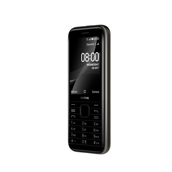 Nokia 8000 4G, Dual SIM Black cena un informācija | Mobilie telefoni | 220.lv