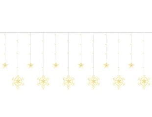 Virteņu aizkars Sniegpārslas un zvaigznes, 138 LED цена и информация | Гирлянды | 220.lv