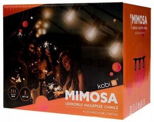 Āra virtene Mimosa 20xE27, 10 m IP44 melna cena un informācija | Ziemassvētku lampiņas, LED virtenes | 220.lv