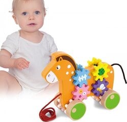 Деревянная игрушка-каталка лошадка на веревочке Viga цена и информация | Игрушки для малышей | 220.lv