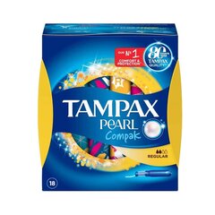 Tamponi Tampax Compak Pearl Regular 18 gab cena un informācija | Tamponi, higiēniskās paketes, ieliktnīši | 220.lv