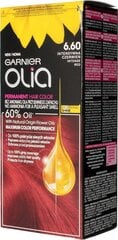 Eļļas bāzes ilgnoturīga matu krāsa bez amonjaka Garnier Olia 6.60 Intense Red cena un informācija | Matu krāsas | 220.lv