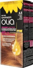 Eļļas bāzes ilgnoturīga matu krāsa bez amonjaka Garnier Olia 6.3 Golden Light Brown cena un informācija | Matu krāsas | 220.lv