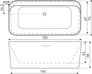 Ванна Kerra Emma 150 цена и информация | Ванночки | 220.lv