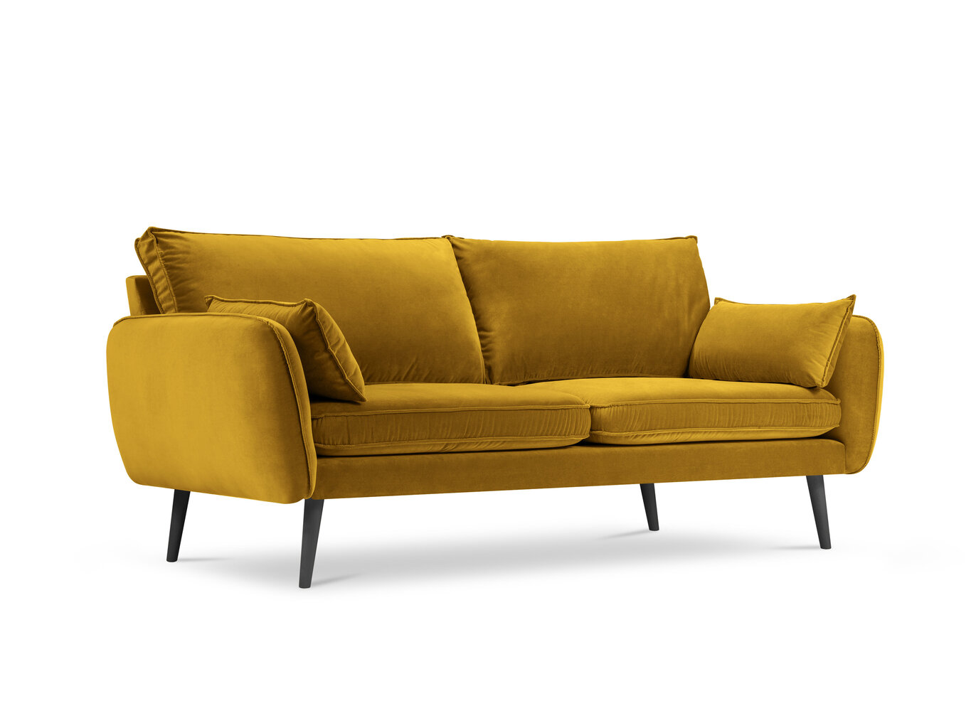 Četrvietīgs dīvāns Kooko Home Lento, dzeltens cena un informācija | Dīvāni | 220.lv