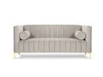 Divvietīgs dīvāns Kooko Home Tutti, smilškrāsas/zelta krāsas