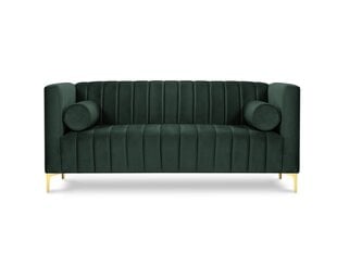 Двухместный диван Kooko Home Tutti, темно-зеленый/золотистый цена и информация | Диваны | 220.lv