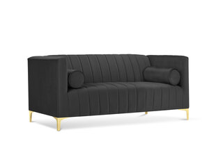 Divvietīgs dīvāns Kooko Home Tutti, tumši pelēks/zeltainas krāsas cena un informācija | Dīvāni | 220.lv