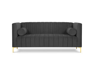 Divvietīgs dīvāns Kooko Home Tutti, tumši pelēks/zeltainas krāsas cena un informācija | Dīvāni | 220.lv