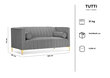Divvietīgs dīvāns Kooko Home Tutti, gaiši zils/zeltainas krāsas cena un informācija | Dīvāni | 220.lv