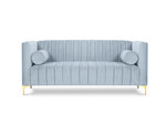Divvietīgs dīvāns Kooko Home Tutti, gaiši zils/zeltainas krāsas