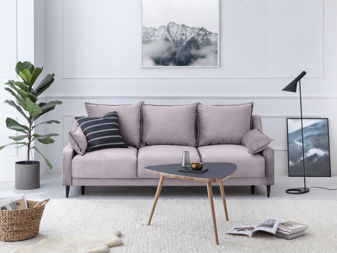 Dīvāns Mazzini Sofas Freesia, rozā cena un informācija | Dīvāni | 220.lv
