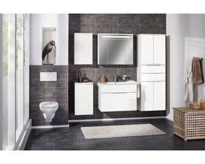 Верхний шкафчик для ванной со светодиодной подсветкой Кара 3D, белый цена и информация | Fackelmann Мебель и домашний интерьер | 220.lv