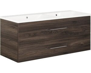 Нижний шкафчик с двойной раковиной Fackelmann B.clever 120, коричневый цена и информация | Шкафчики для ванной | 220.lv