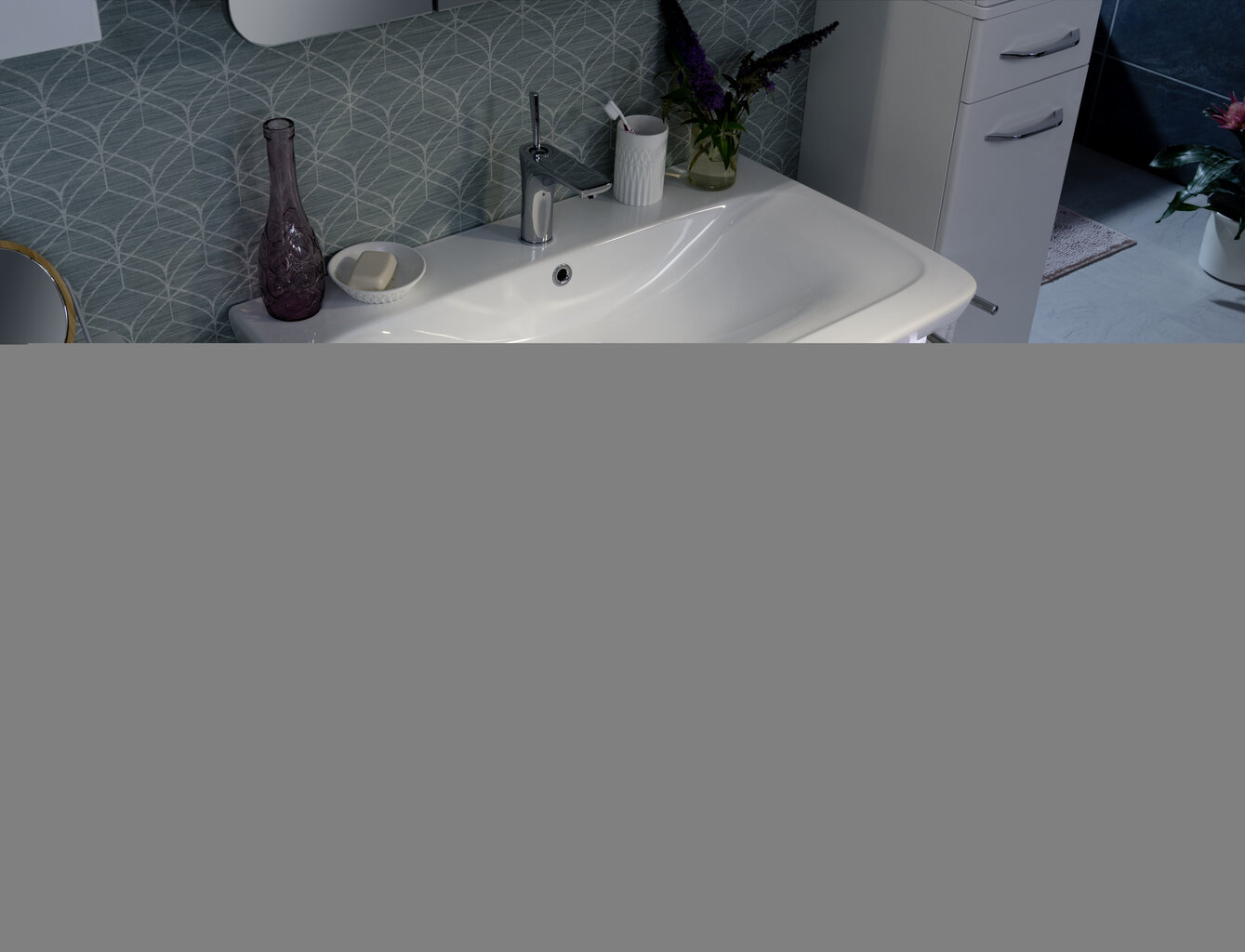 Apakšējais vannas istabas skapītis Fackelmann Milano, balts cena un informācija | Vannas istabas skapīši | 220.lv