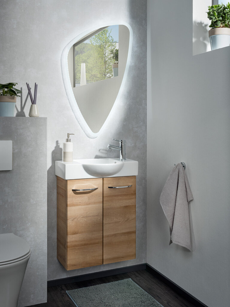 Apakšējais vannas istabas skapītis Fackelmann Milano Mini 2D, gaiši brūns cena un informācija | Vannas istabas skapīši | 220.lv