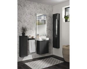 Шкаф-пенал для ванной комнаты Fackelmann Luna 2D, темно-серый цена и информация | Шкафчики для ванной | 220.lv