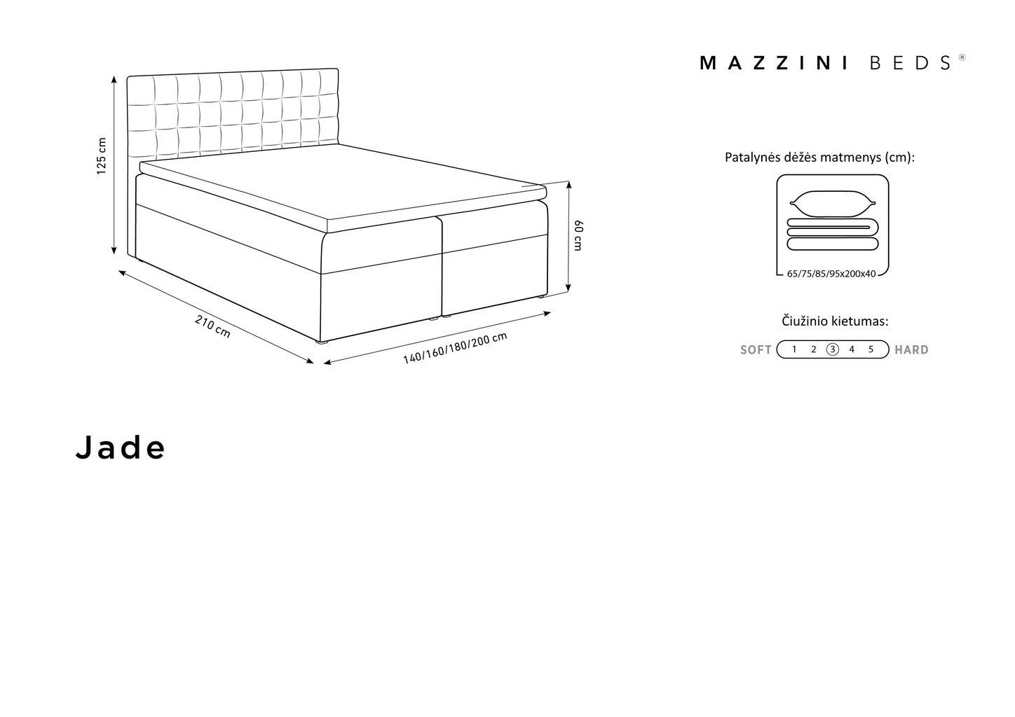 Gulta Mazzini Beds Jade 200x200 cm, tumši zila цена и информация | Gultas | 220.lv