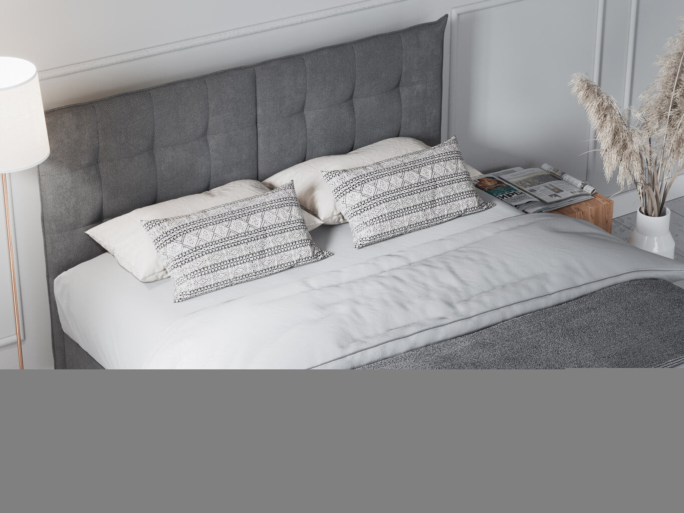 Gulta Mazzini Beds Echaveria 200x200 cm, pelēka cena un informācija | Gultas | 220.lv