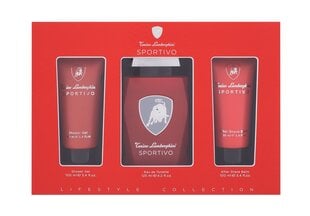 Komplekts vīriešiem Tonino Lamborghini Sportivo: EDT vīriešiem 125 ml + dušas želeja 100 ml + balzams pēc skūšanās 100 ml cena un informācija | Tonino Lamborghini Mājai un remontam | 220.lv