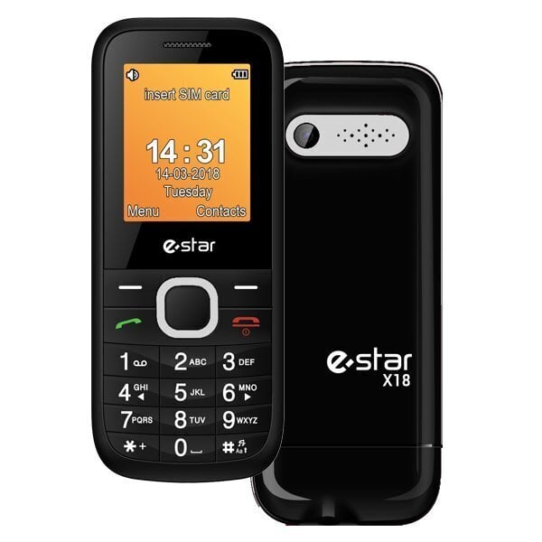 eStar X18, 0.5 GB, Dual SIM Black cena un informācija | Mobilie telefoni | 220.lv