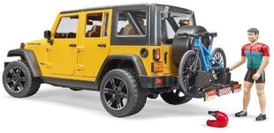 Automašīnas modelis Jeep Wrangler un velosipēdists ar kalnu velosipēdu Bruder, 02543 цена и информация | Игрушки для мальчиков | 220.lv