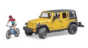 Automašīnas modelis Jeep Wrangler un velosipēdists ar kalnu velosipēdu Bruder, 02543 цена и информация | Игрушки для мальчиков | 220.lv