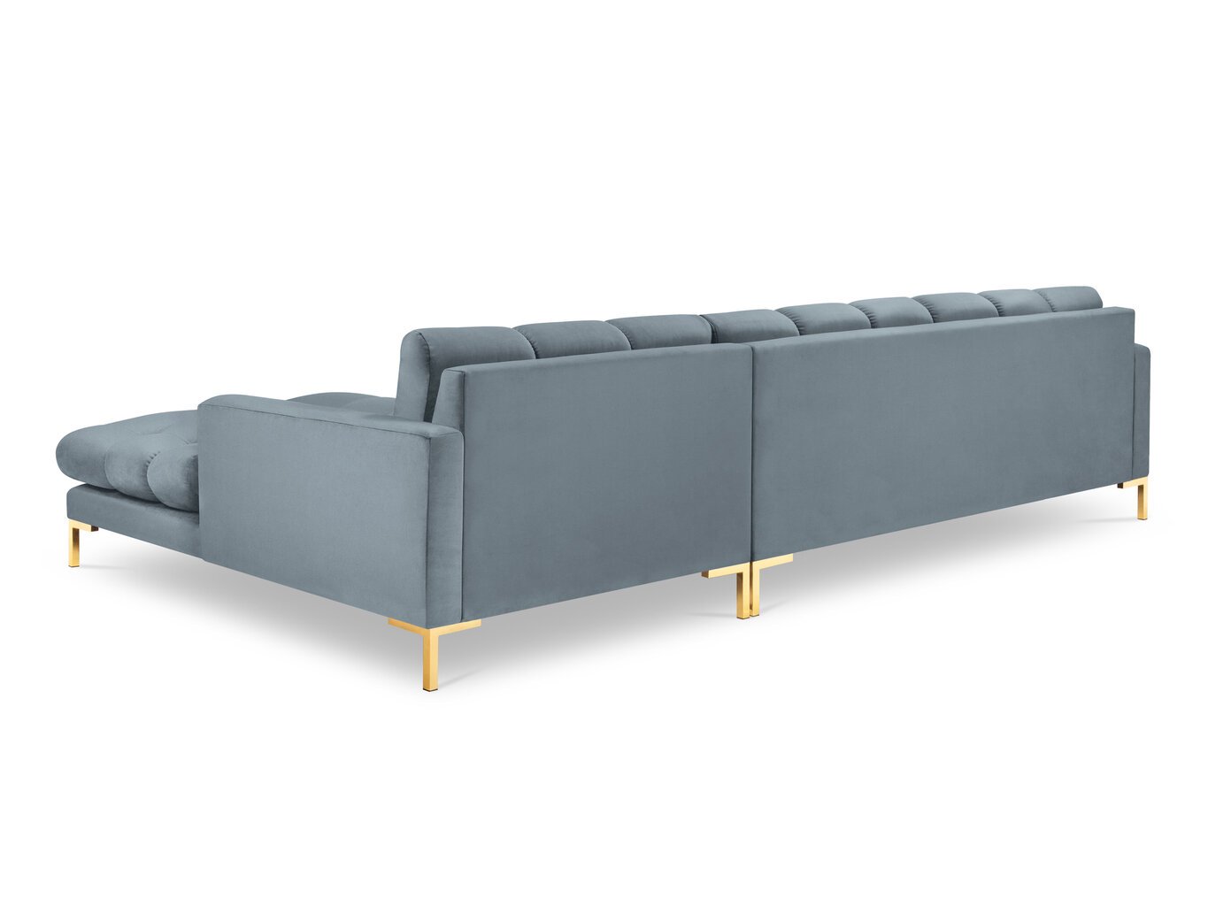 Stūra dīvāns Cosmopolitan Design Bali, gaiši zils/zelta cena un informācija | Stūra dīvāni | 220.lv