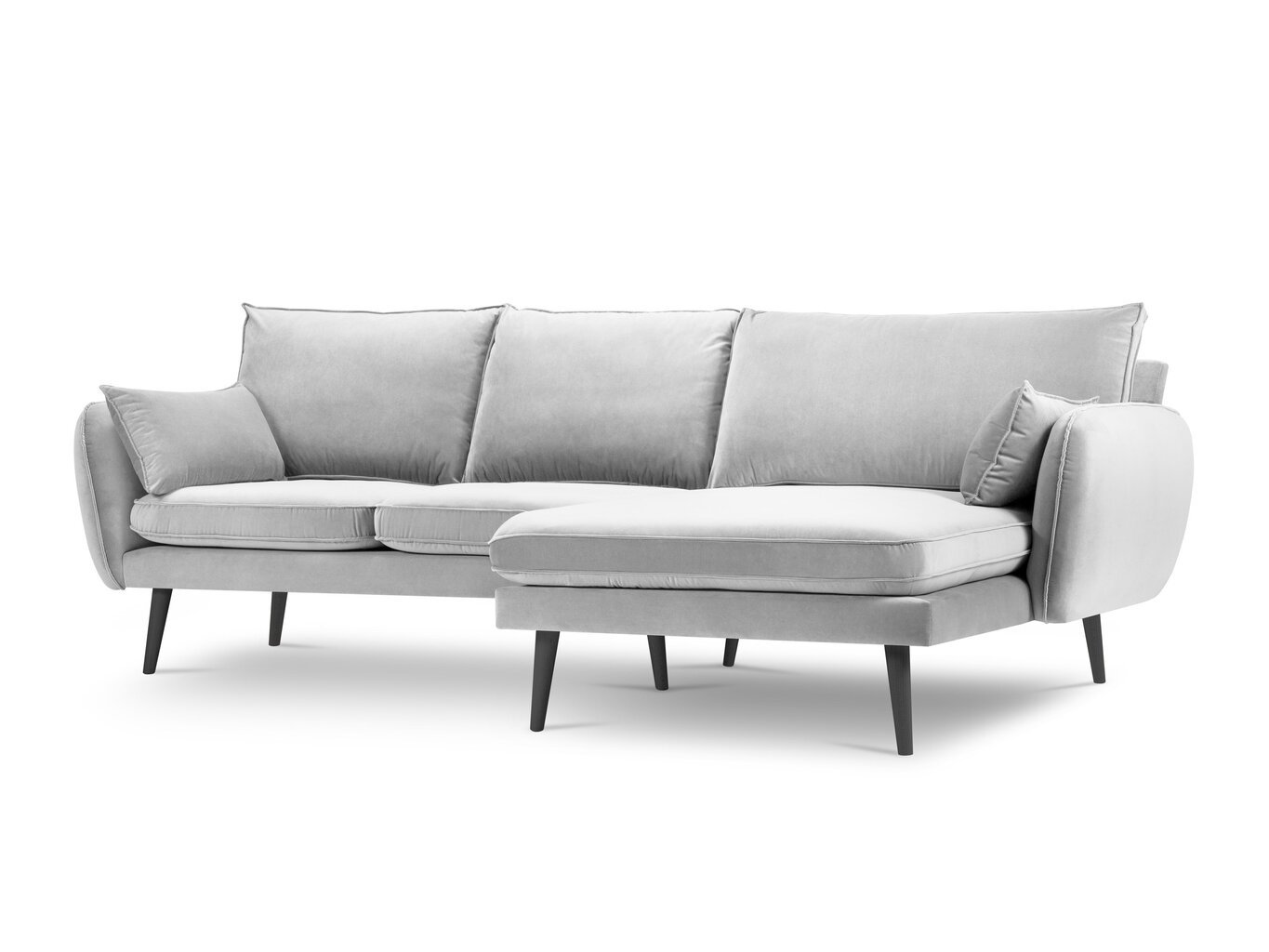 Stūra dīvāns Kooko Home Lento, sudrabains/melns cena un informācija | Stūra dīvāni | 220.lv
