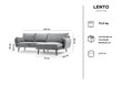Stūra dīvāns Kooko Home Lento, smilškrāsas/melns cena un informācija | Stūra dīvāni | 220.lv