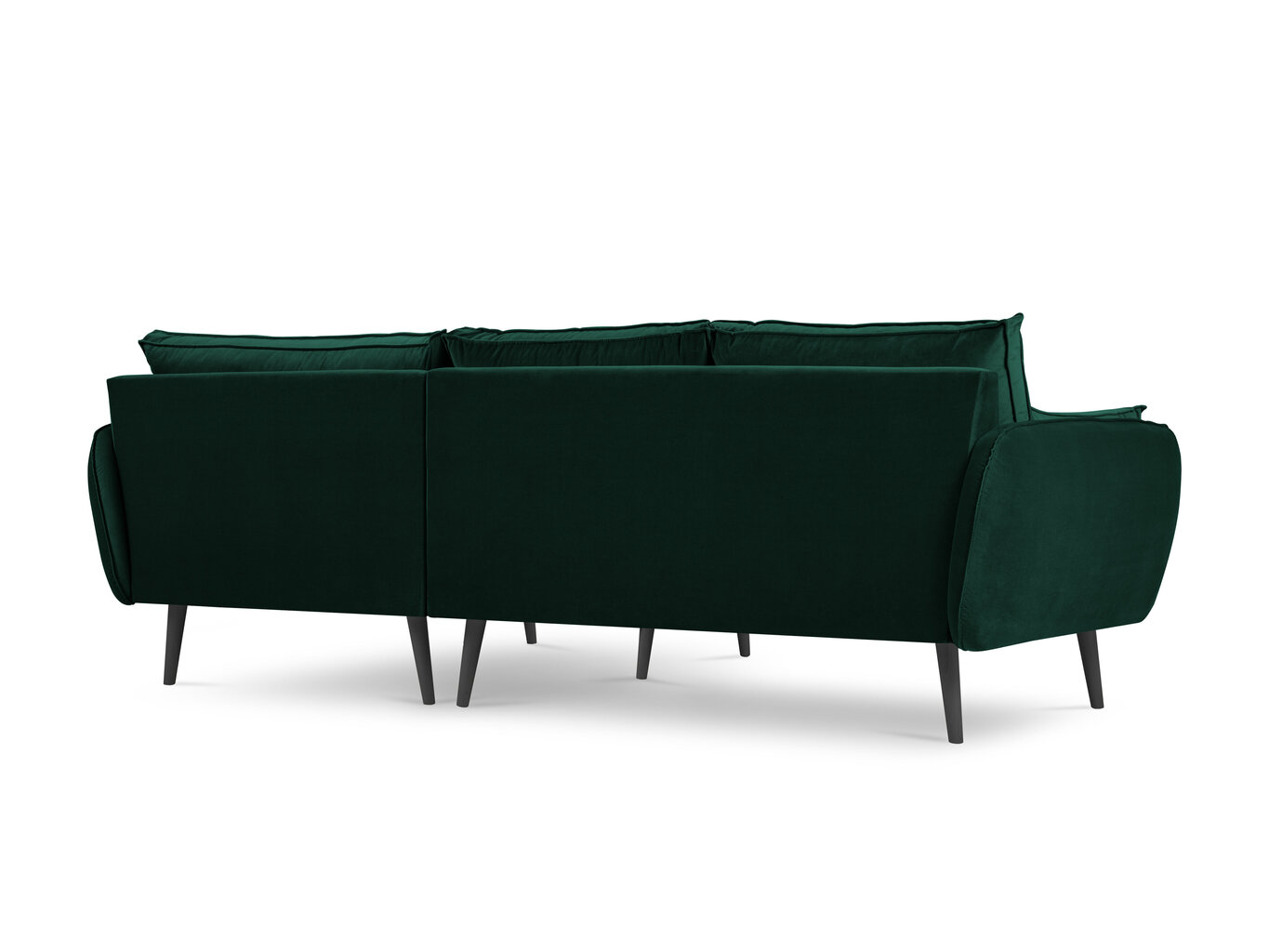 Stūra dīvāns Kooko Home Lento, tumši zaļš/melns cena un informācija | Stūra dīvāni | 220.lv