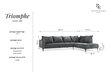 Stūra dīvāns Interieurs86 Triomphe, zils/melns cena un informācija | Stūra dīvāni | 220.lv