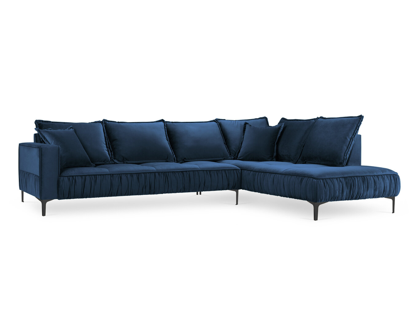 Stūra dīvāns Interieurs86 Triomphe, zils/melns cena un informācija | Stūra dīvāni | 220.lv