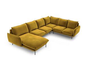 Stūra dīvāns Cosmopolitan Design Panoramic Vienna, dzeltens/melns cena un informācija | Stūra dīvāni | 220.lv