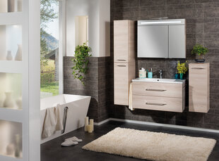 Шкаф-пенал для ванной комнаты Fackelmann B.clever, светло-коричневый цена и информация | Шкафчики для ванной | 220.lv
