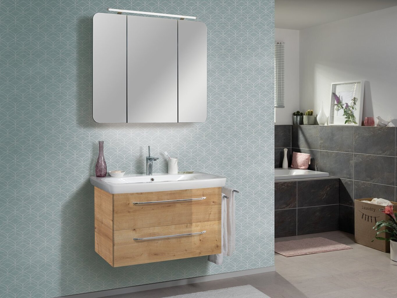 Apakšējais vannas istabas skapītis Fackelmann Milano 2S, gaiši brūns cena un informācija | Vannas istabas skapīši | 220.lv