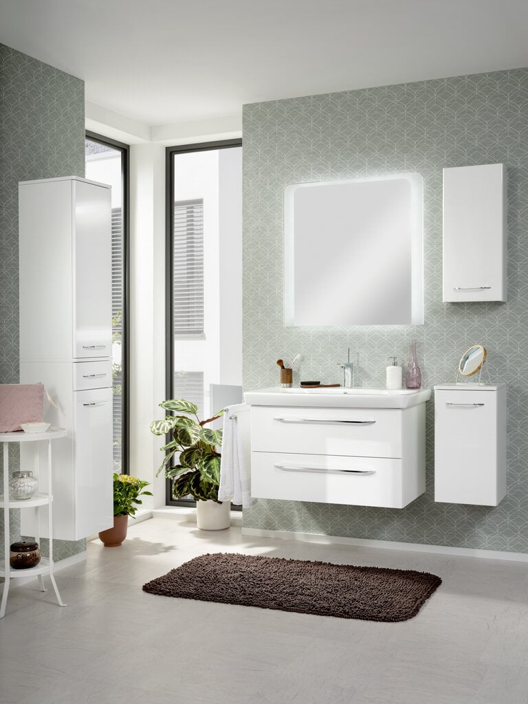 Vannas istabas skapītis Fackelmann Milano D-Midi 2T, balts cena un informācija | Vannas istabas skapīši | 220.lv