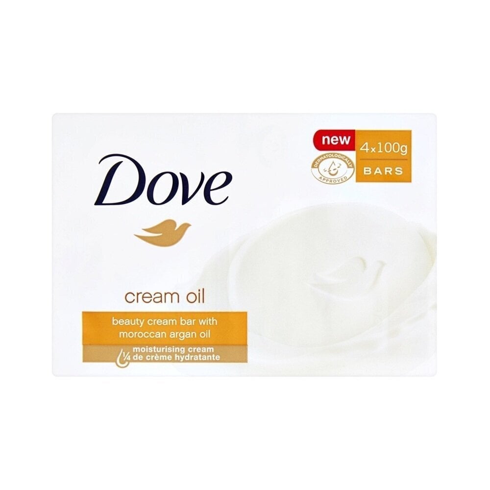 Ziepes Dove Cream Oil Beauty Bar With Moroccan Argan Oil 4 x 100 g cena un informācija | Ziepes | 220.lv
