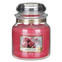 Aromātiskā svece Yankee Candle Roseberry Sorbet, 411 g cena un informācija | Sveces un svečturi | 220.lv