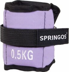 Atsvari rokām un kājām Springos 2 x 0.5 kg, violeti cena un informācija | Svari, hanteles, stieņi | 220.lv