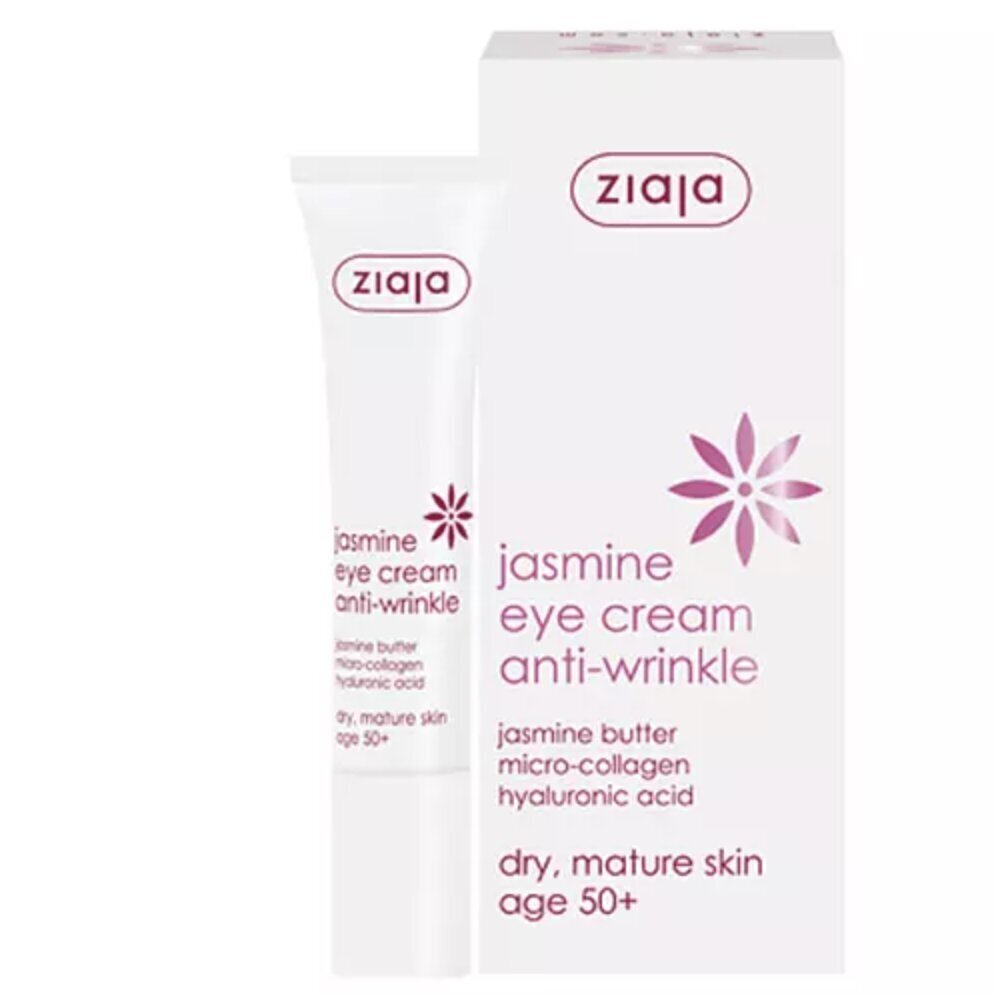 Acu krēms Ziaja Jasmine Eye Cream Anti-Wrinkle, 15 ml цена и информация | Acu krēmi, serumi | 220.lv
