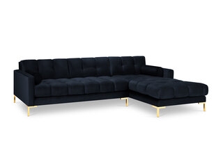 Stūra dīvāns Cosmopolitan Design Bali, tumši zils/zelta cena un informācija | Stūra dīvāni | 220.lv
