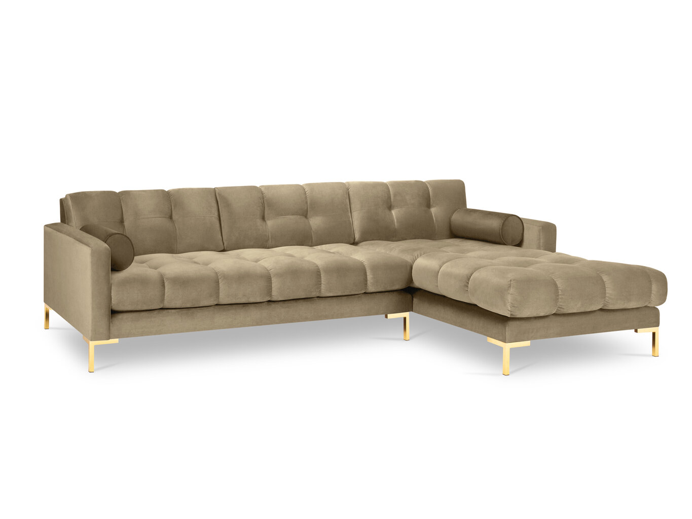 Stūra dīvāns Cosmopolitan Design Bali, smilškrāsas/zeltains цена и информация | Stūra dīvāni | 220.lv
