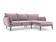 Stūra dīvāns Kooko Home Lento, gaiši rozā/melns цена и информация | Stūra dīvāni | 220.lv