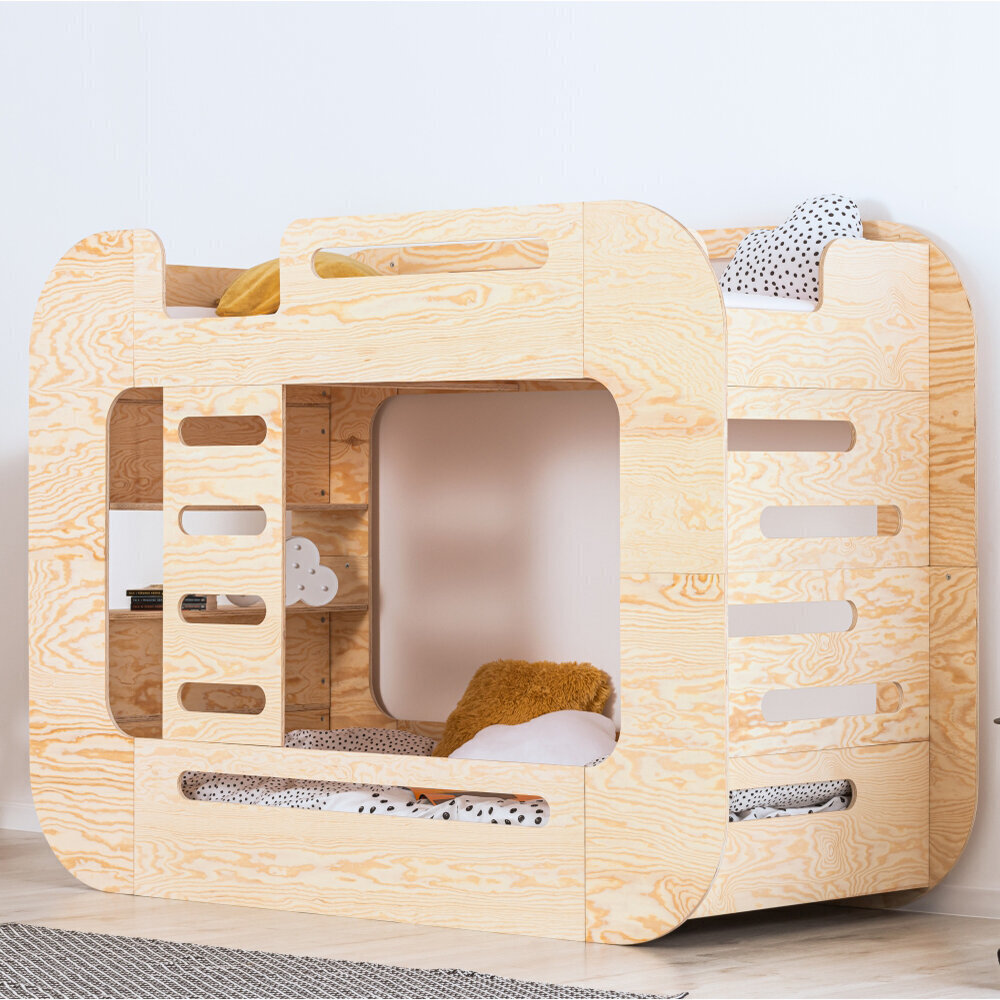Divstāvu gulta Selsey Batria bērnu namiņš 80 x 200 cm, brūna цена и информация | Gultas | 220.lv