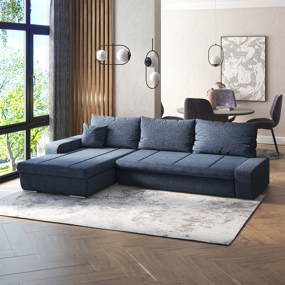 Universāls mīkstais stūra dīvāns Selsey Margaritka, gaiši zils cena un informācija | Stūra dīvāni | 220.lv